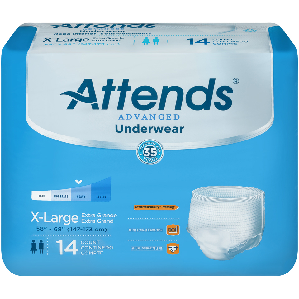 Attends Advanced Underwear | X-Large | 14 Count